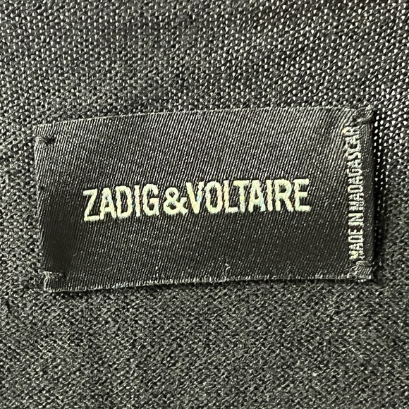 ZADIG & VOLTAIRE ZV Merino Wool Skull Strass V-Neck Sweater Top Women’s Medium - Picture 5 of 7